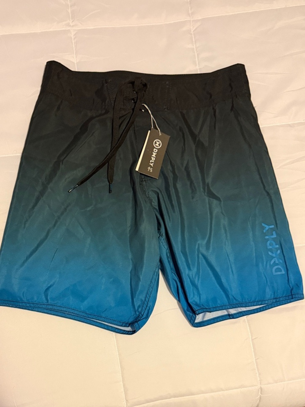 Black to Teal Ombre Swim Shorts